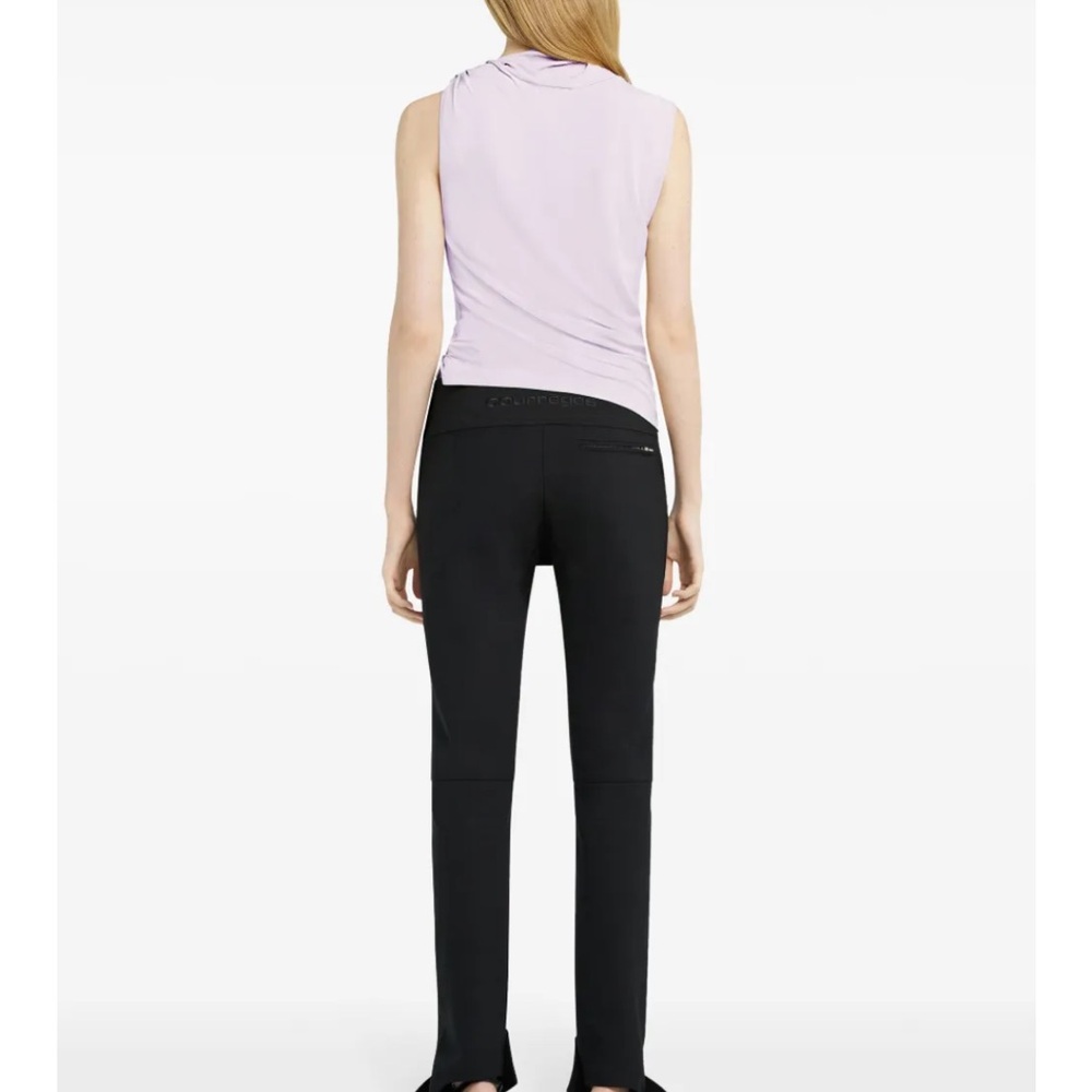 Sleeveless Draped Mock-Neck Top in Light Lilac